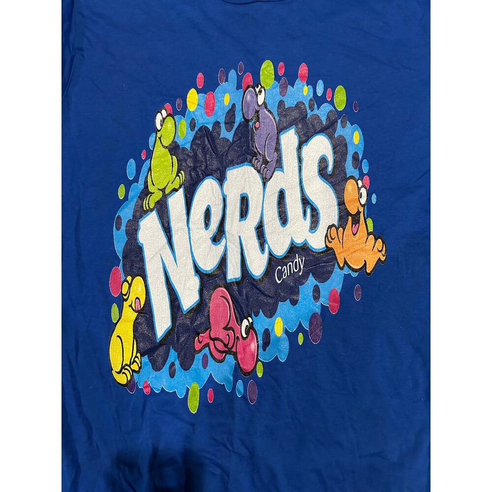 NERDS New Blue Multicolored Short Sleeve Graphic Tee Size Various